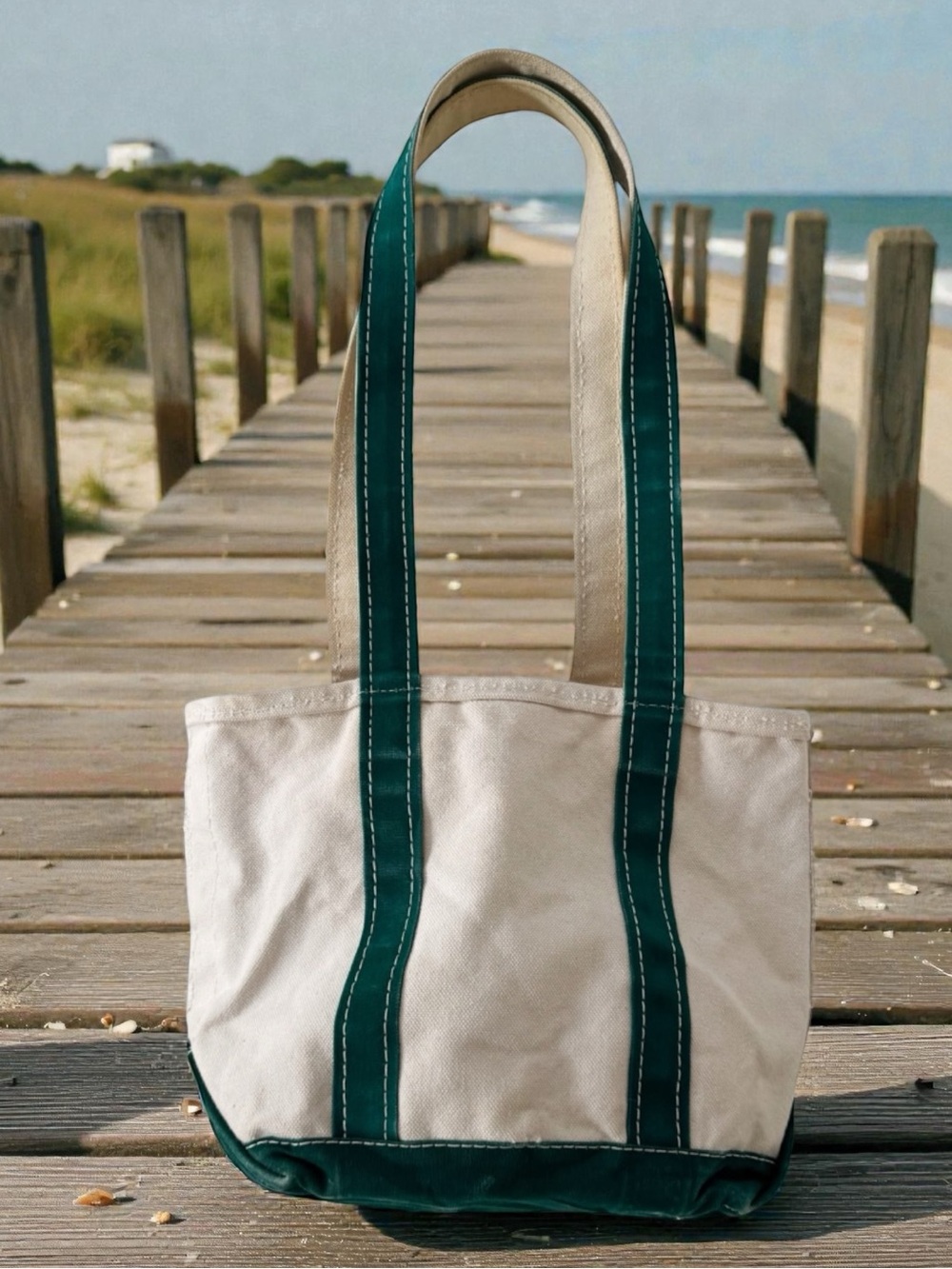 L.L.Bean Classic Vintage Boat and Tote Shoulder Bag in Dark Green